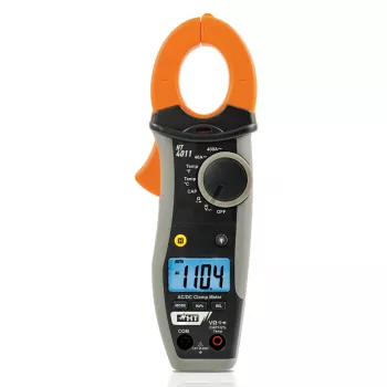 HT Instruments HT4011 skaitmeninis srovės matuoklis (kleščių matuoklis) CAT III 600V, 4000 counts, AC/DC įtampa, varža, talpa, dažnis, diodų ir grandinės tęstinumo testas, 30 mm atidaromi kleščių nasrai, 1009820
