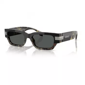 Versace moteriški akiniai nuo saulės VE4465-545687, juodas rėmelis, tamsiai pilki stiklai, 54 mm