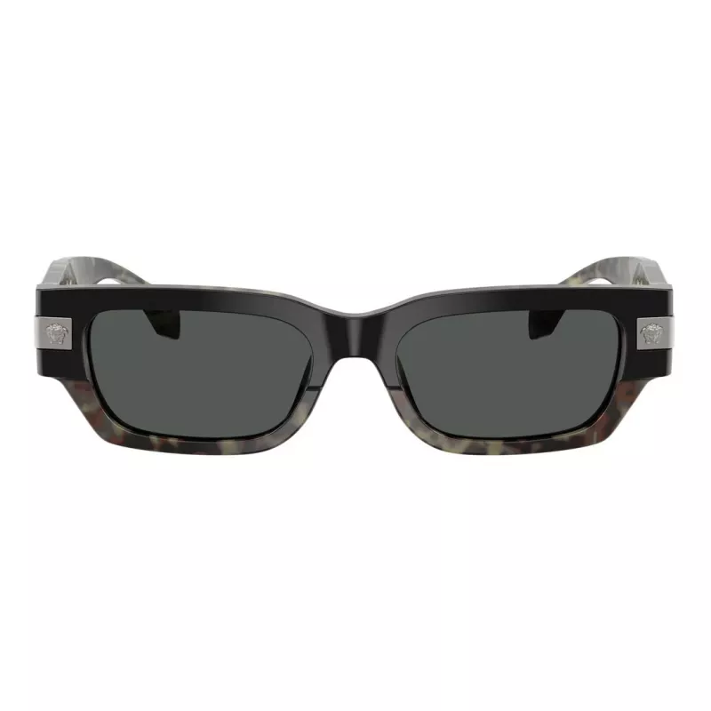 Versace moteriški akiniai nuo saulės VE4465-545687, juodas rėmelis, tamsiai pilki stiklai, 54 mm