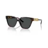 Versace VE4471B10887 moteriški akiniai nuo saulės - Havana rėmeliai, tamsiai pilki stiklai, 56mm