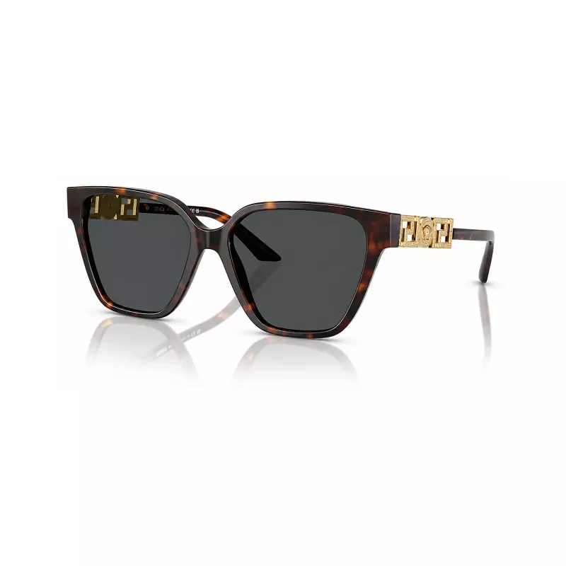 Versace VE4471B10887 moteriški akiniai nuo saulės - Havana rėmeliai, tamsiai pilki stiklai, 56mm