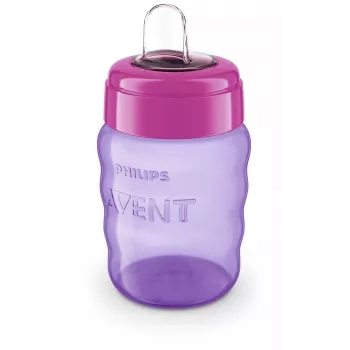 Philips AVENT Easy Sip mokomasis puodelis 9m+ 260ml silikoniniu snapeliu, rožinis