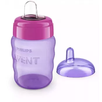 Philips AVENT Easy Sip mokomasis puodelis 9m+ 260ml silikoniniu snapeliu, rožinis