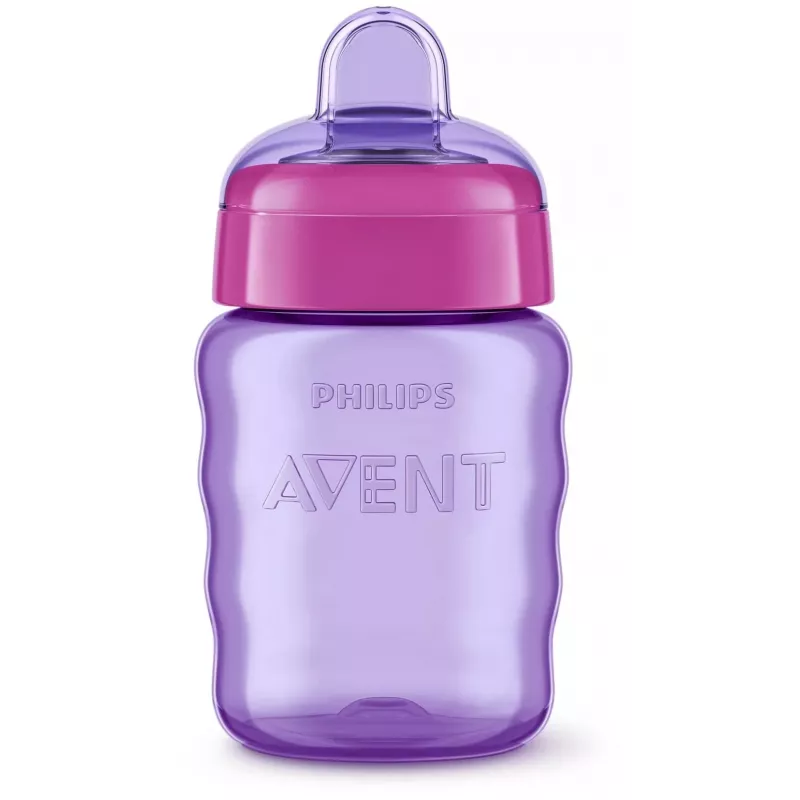 Philips AVENT Easy Sip mokomasis puodelis 9m+ 260ml silikoniniu snapeliu, rožinis