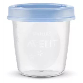Philips Avent motinos pieno ir maisto laikymo indeliai 180 ml (5 vnt.) su dangteliais