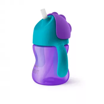 Philips Avent lankstaus šiaudelio puodelis 200 ml, 9m+, violetinis