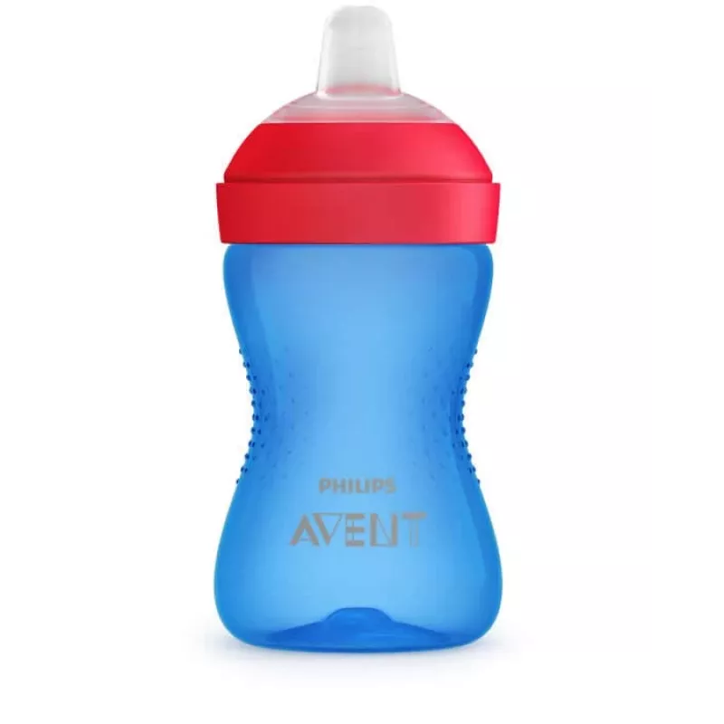 Philips Avent My Grippy mokomasis puodelis su minkštu snapeliu 300ml, 9M+, mėlynas