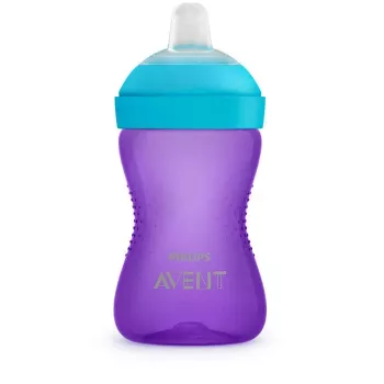 Philips AVENT My Grippy minkštas snapelis mokomasis puodelis 300 ml, 9m+, purpurinis