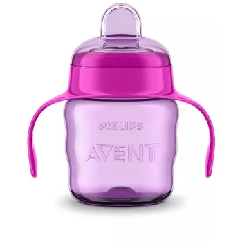 Philips AVENT Easy Sip mokomasis puodelis su rankenėlėmis, 6M+, 200 ml, silikoninis snapelis, rožinis