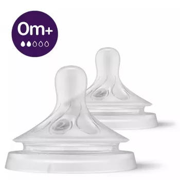 Philips Avent Natural Response kūdikių buteliuko speneliai, lėtas srautas, 0M+, 2 vnt., silikonas