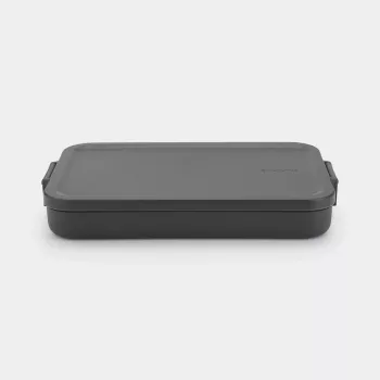 Brabantia Make & Take plokščia pietų dėžutė, tamsiai pilka, 1,2 L, be BPA, nepralaidi, tinka plauti indaplovėje