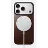NOMAD Magnetic Leather Back, skirta iPhone 17 Pro, suderinama su MagSafe, Horween oda, Rustic Brown
