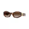 Versace VE4466U vyriški kvadratiniai acetatiniai akiniai nuo saulės, juodas rėmelis, pilki stiklai, 54mm VE4466U54613B