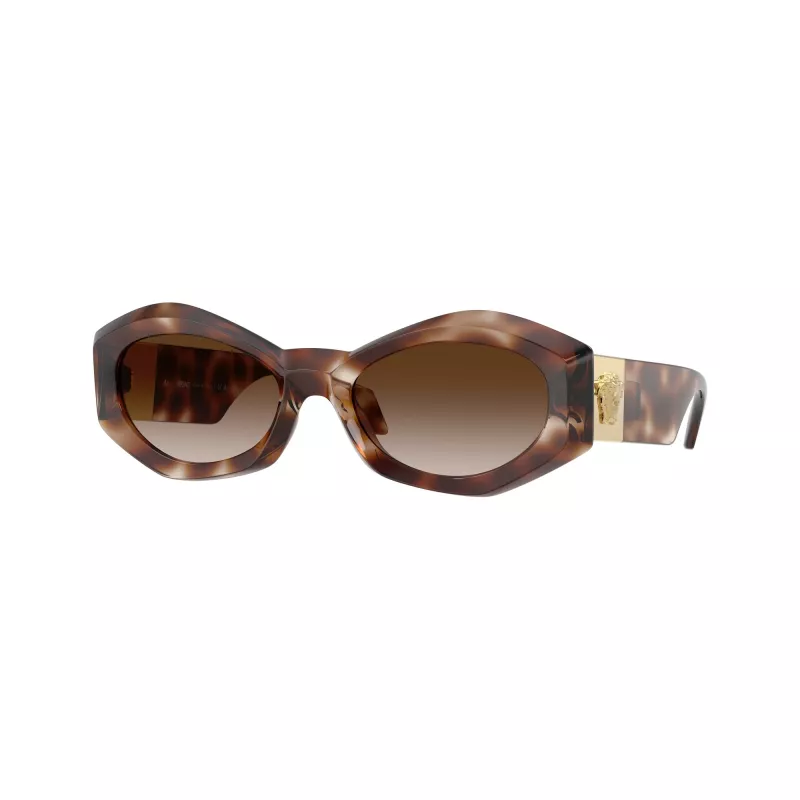 Versace VE4466U vyriški kvadratiniai acetatiniai akiniai nuo saulės, juodas rėmelis, pilki stiklai, 54mm VE4466U54613B