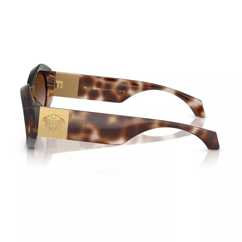 Versace VE4466U vyriški kvadratiniai acetatiniai akiniai nuo saulės, juodas rėmelis, pilki stiklai, 54mm VE4466U54613B