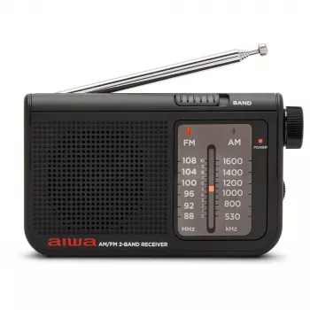 AIWA RS-55/BK nešiojamas analoginis AM/FM kišeninis radijas, juodas