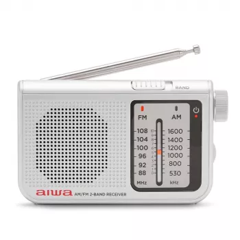 AIWA RS-55/SL nešiojamas analoginis AM/FM kišeninis radijas, pilkas