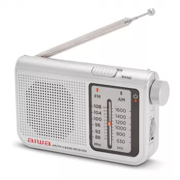 AIWA RS-55/SL nešiojamas analoginis AM/FM kišeninis radijas, pilkas