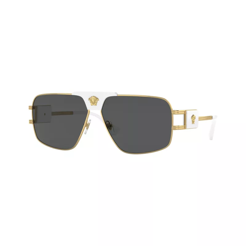 Versace VE2251-147187 vyriški pilotiniai akiniai nuo saulės, gunmetal rėmelis, pilki stiklai, 63/12/145 mm