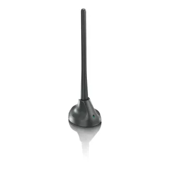 PHILIPS SDV5100/12 kambarinė televizijos antena su 18 dB stiprintuvu, UHF/VHF/FM, juoda