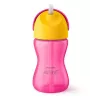 Philips Avent gertuvė su lanksčiu šiaudeliu, 300 ml, 12m+, rožinė