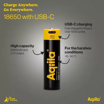 AQIILA USB-C įkraunama NiMH AA baterija 2100 mAh 1,2 V (AQ18018650398C1)