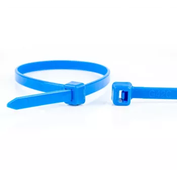 WKK mėlynos kabelių rišimo juostelės 100 x 2,5 mm, 100 vienetų, poliamidas 6.6 11032671