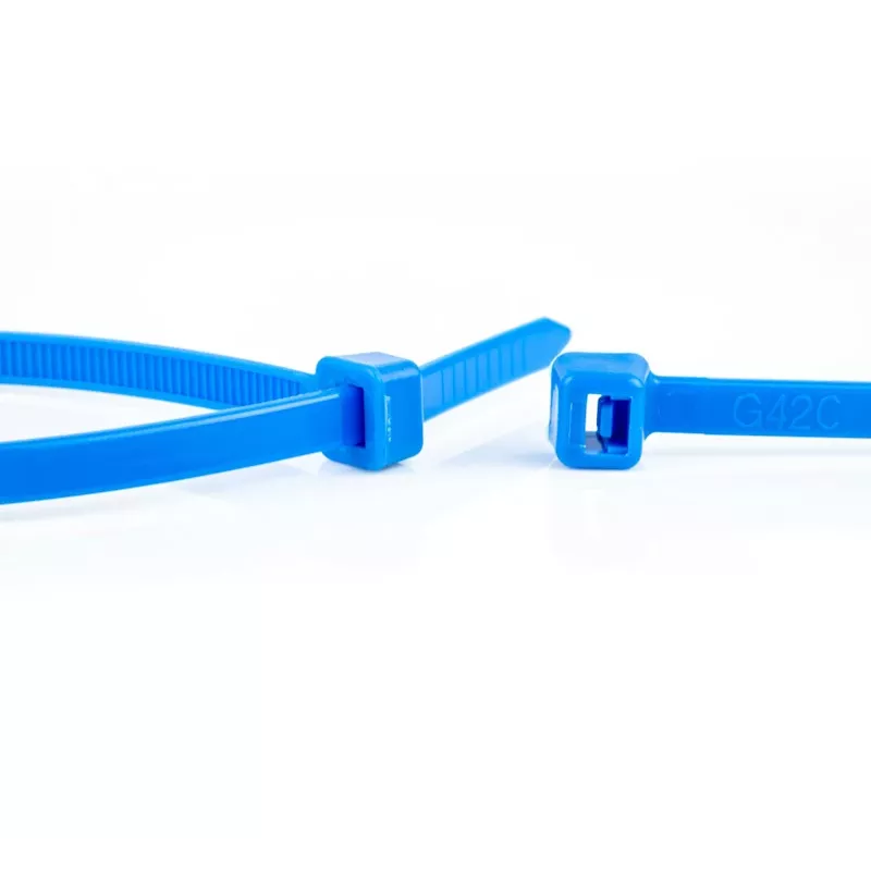 WKK mėlynos kabelių rišimo juostelės 100 x 2,5 mm, 100 vienetų, poliamidas 6.6 11032671