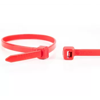 WKK raudoni laidų raiščiai 200 x 4,8 mm, 100 vienetų paketas 110126271