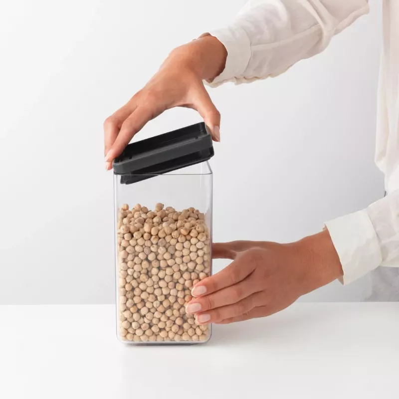 Brabantia Make & Take stačiakampė maisto laikymo talpa 1,6 L, tamsiai pilka