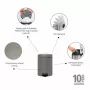 Brabantia NewIcon 5L pedalų šiukšlių dėžė, Mineral Concrete Grey