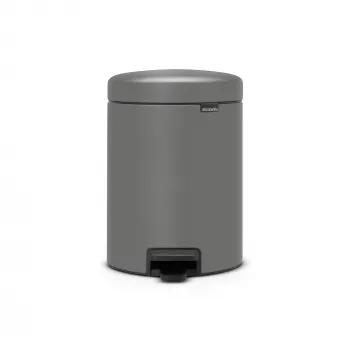Brabantia NewIcon 5L pedalų šiukšlių dėžė, Mineral Concrete Grey