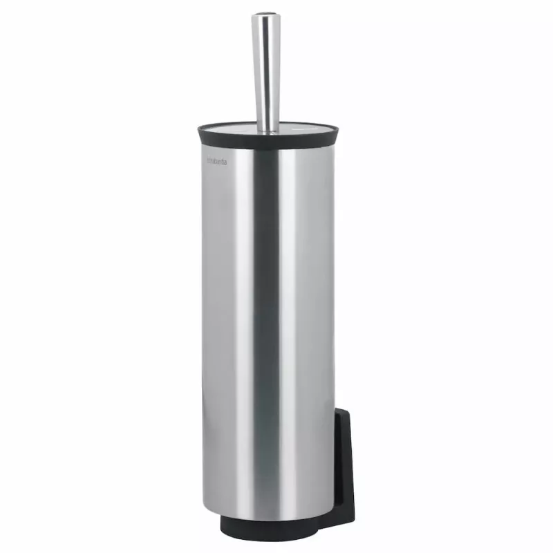 Brabantia ReNew tualeto šepetys su laikikliu, matinis plienas, tvirtinamas prie sienos arba pastatomas, keičiama šepetėlio galvutė