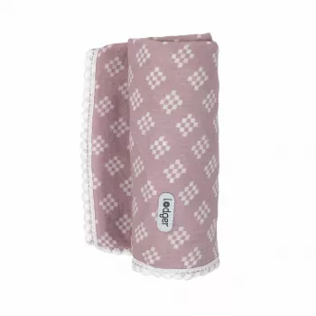 Lodger Swaddle Tribe muslininis vystyklų pledas 120x120 cm, rožinis