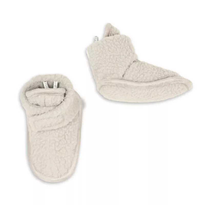 Lodger Slipper Teddy kūdikių šlepetės, Birch, 12-18 mėnesių, neslystančiu zomšiniu padu, unisex