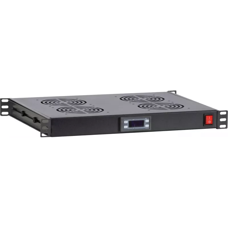 DS-IT 19 inch ventiliatorių blokas su 4 ventiliatoriais ir termostatu (DS-FT1U4TM)