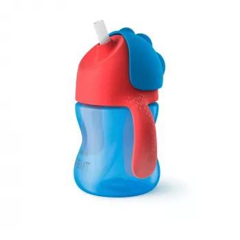 Philips AVENT gertuvė su lanksčiu šiaudeliu, 200 ml, 9m+, mėlyna
