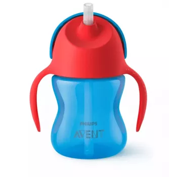 Philips AVENT gertuvė su lanksčiu šiaudeliu, 200 ml, 9m+, mėlyna