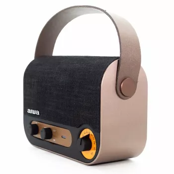 AIWA RBTU-600 nešiojamas Bluetooth radijas su FM, USB, AUX-in, MicroSD, įkraunama baterija