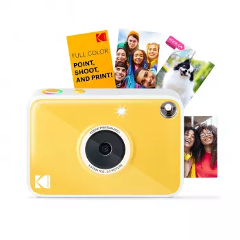 Kodak RODOMATICPYL skaitmeninis momentinis fotoaparatas su ZINK Zero Ink spausdinimu, 10MP, 3,5 inch LCD, Bluetooth, USB-C, MicroSD