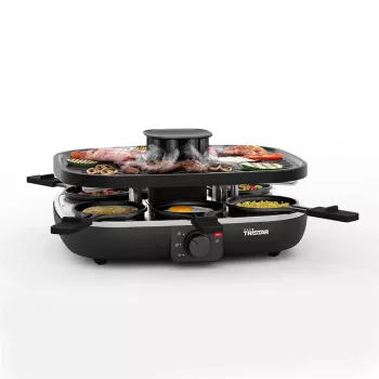 Tristar RA-2760 raclette grilis su 6 keptuvėmis, aktyvioji ventiliacija, juodas