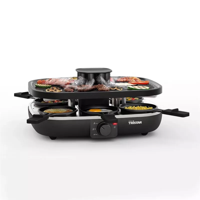 Tristar RA-2760 raclette grilis su 6 keptuvėmis, aktyvioji ventiliacija, juodas