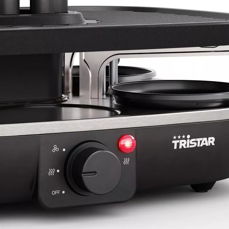 Tristar RA-2760 raclette grilis su 6 keptuvėmis, aktyvioji ventiliacija, juodas