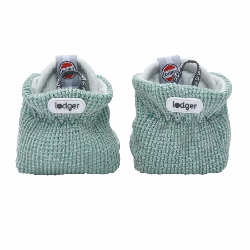 Lodger Slipper Ciumbelle medvilniniai šlepetės, 3-6 mėn., šiltos žalios spalvos