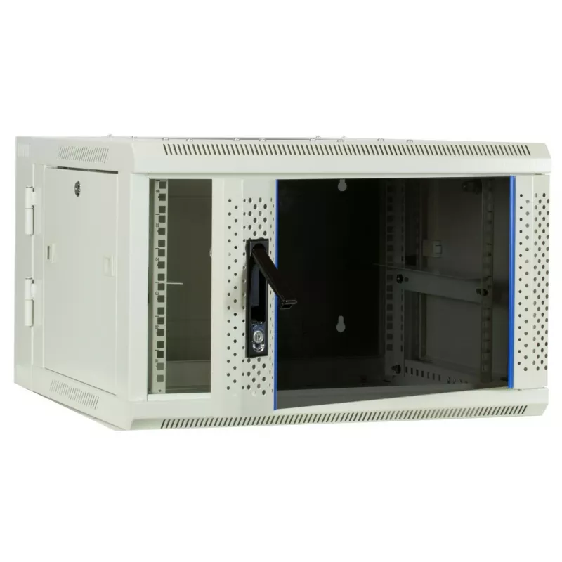 DSIT 6U sieninis serverių spintelė su stiklinėmis durelėmis, balta, 600x600x368 mm DS6606W-DOUBLE