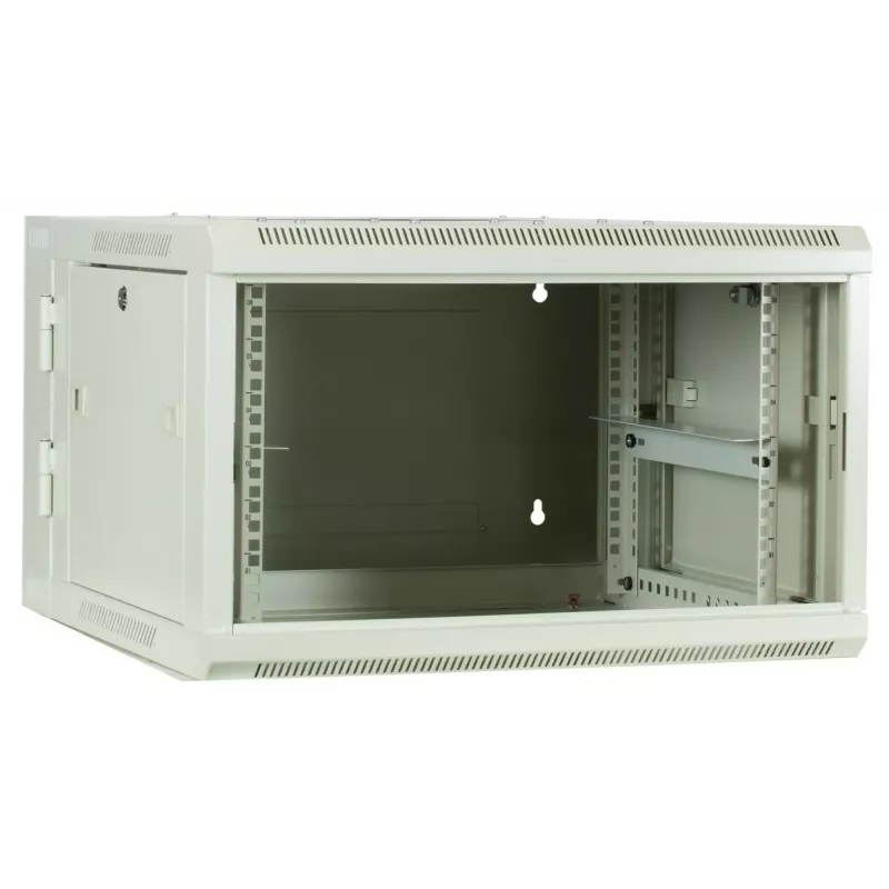 DSIT 6U sieninis serverių spintelė su stiklinėmis durelėmis, balta, 600x600x368 mm DS6606W-DOUBLE