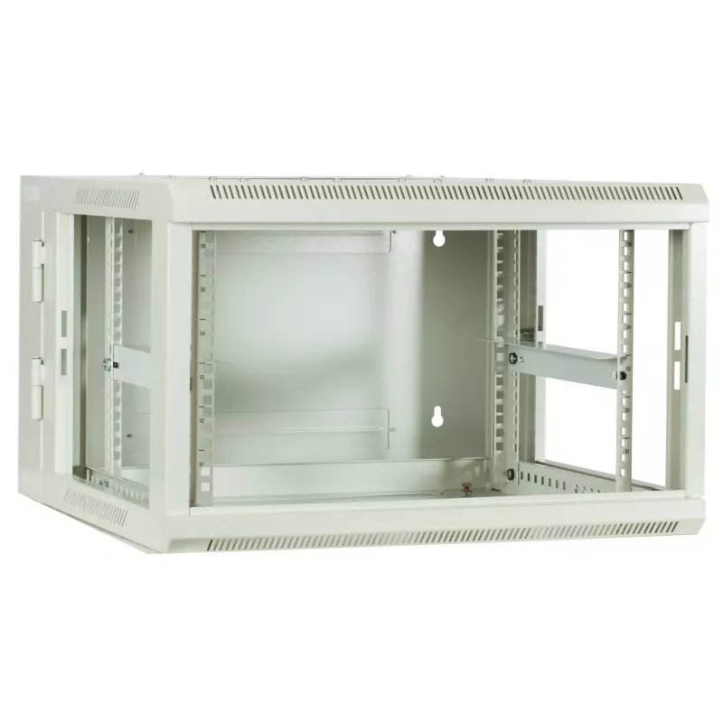 DSIT 6U sieninis serverių spintelė su stiklinėmis durelėmis, balta, 600x600x368 mm DS6606W-DOUBLE