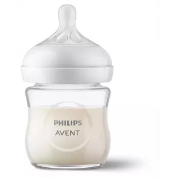 Philips Avent Natural Response stiklinis kūdikio buteliukas 125 ml su naujagimio čiulptuku, 0m+