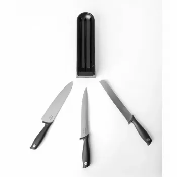 Brabantia Tasty+ peilių rinkinys su dėklu stalčiuje, tamsiai pilkas, 3 peiliai