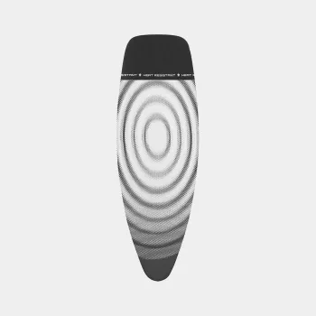 Brabantia lyginimo lentos užvalkalas Titan Oval, 135 x 45 cm, D dydis, 8 mm pamušalas, medvilnės viršus su putomis, metalinė pilka